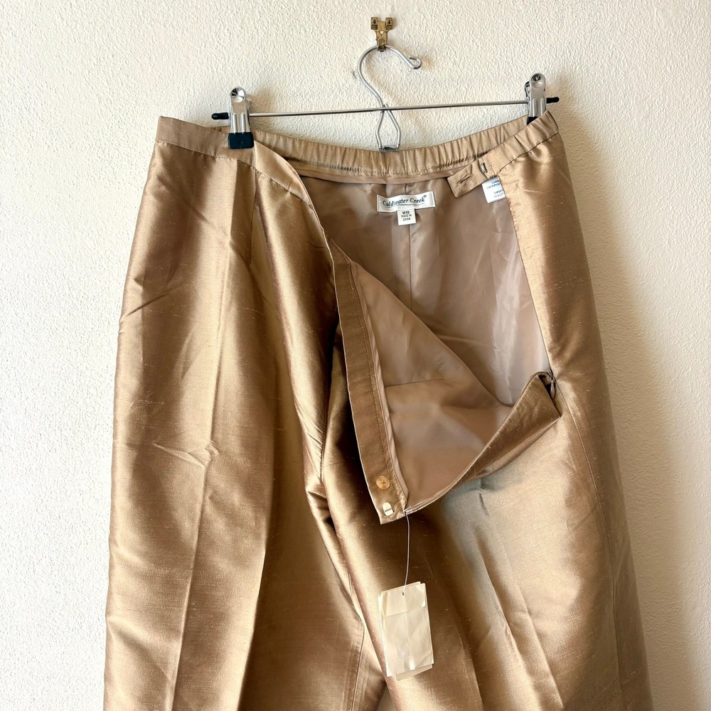 New Coldwater Creek 100% Silk Dupioni Ankle Pants Size 18W Lined NWT Chic Dressy - Picture 5 of 9